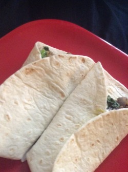 Power lunch: black beans, potatoes and kale, onions, guac, creamy