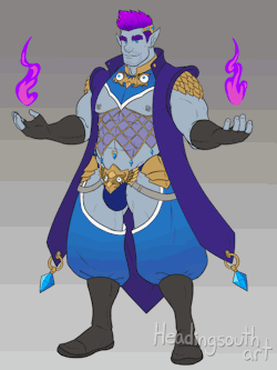 headingsouthart:  I drew a manly mage character and added some
