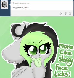 askbreejetpaw:  Face licks are better~ owo  X3!