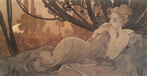 lanangon:  silenceforthesoul:Â Alphonse Mucha - Duskâ€™   For you, Sir.