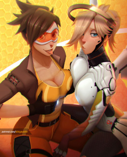 kittypuddin: Tracer & Mercy NUDE VERSION   This version and