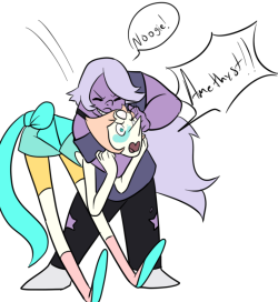 gemshipartwork:  A little noogie action for all you Pearlmethyst