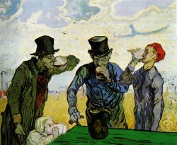 vincentvangogh-art:  The Drinkers (after Daumier), 1890 Vincent