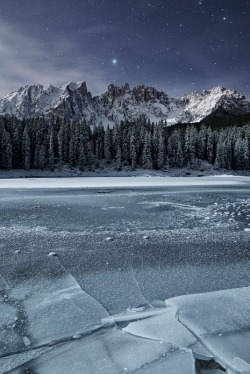 0ce4n-g0d:  Frozen Carezza Lake by Luca Pelizzaro 