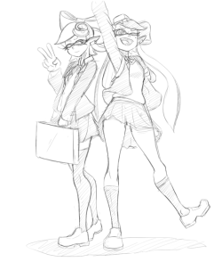 zeromomentaii:  Callie and Marie doodle. This would make a cute