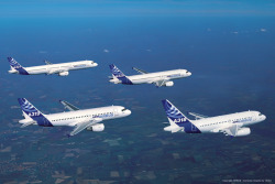 planeshots:  Formation flight Sunday.  A320 family formation.