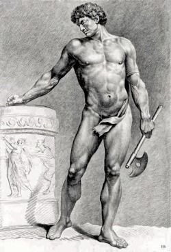 Gladiator with an Axe. Jean Jacques Francois Le Barbier. French