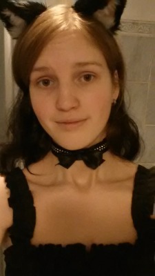 colourfulkitty:  New dress + collar + kitten ears makes a happy