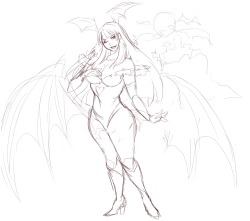 A Morrigan artwork I want to get around to eventually, I sketched
