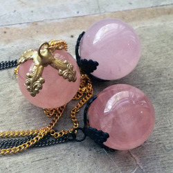 ribbontough:  Rose Quartz Orb Necklace ษ.00 