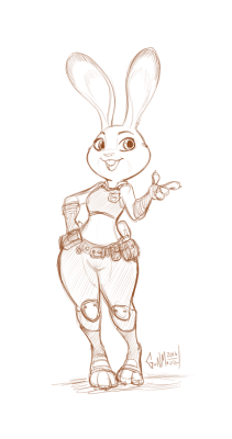 gunmouth:  Judy Hopps sketch that I doodled up after seeing Zootopia.