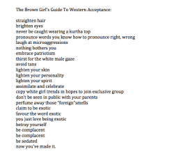 allthislife:  The Brown Girl’s Guide to Western Acceptance 