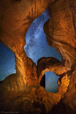 50bestphotos:  Stars thru Double Arch by nightscape http://ift.tt/1FluLkU