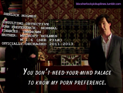 “You don’t need your mind palace to know my porn