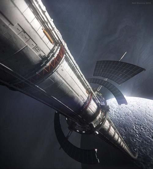 sciencefictionworld:  “Space Elvator” by Neil Blevins. 