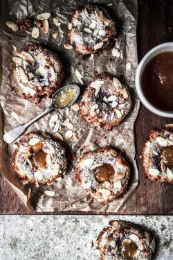 intensefoodcravings: Blueberry Peach Macaroon Thumb Print Cookies