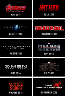 Upcoming comic book movies 2015-2019