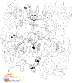 bunnycoffeelatte:PATREON SKETCH** Crowd surfing bunnyJust a depiction