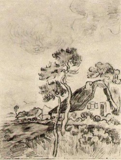 artist-vangogh:  Cottages and Trees, 1890, Vincent van GoghMedium: