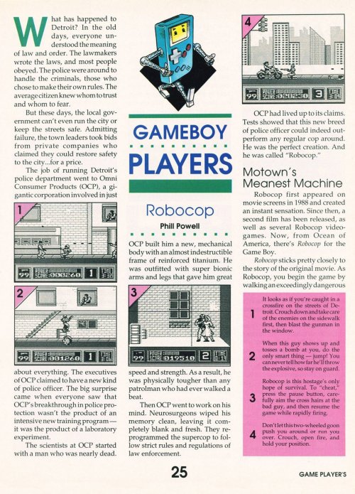 oldgamemags:    Game Players Vol. 3 #7, July ‘91 - ‘Robocop’