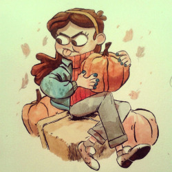 sproutson:  inktober day six: fall themed mabel - queen of the