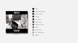hvitsark:  nirvana albums + colour palette track listings (x)