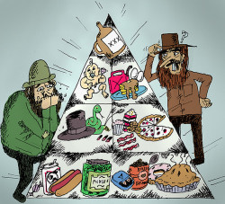 rucksackrevolution:  Hobo Food Pyramid by jtallarico on Flickr.Hobo