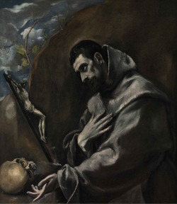 laclefdescoeurs:Saint Francis of Assisi in meditation, Domenikos