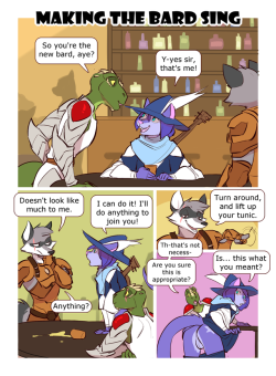 yolldragon:  furry-gay-comics: “Making the Bard Sing” by 