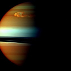 themagicofreality:  The head of Saturn’s huge northern storm