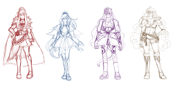 xuunies:  reallllllly messy bloodlines au design sketchesss just