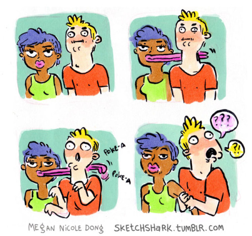 thebrightlightsofamerica: sketchshark:  Iâ€™ve been doing a series of comics about men being deceived by makeup.Â   This is the best comic series Iâ€™ve ever seen 