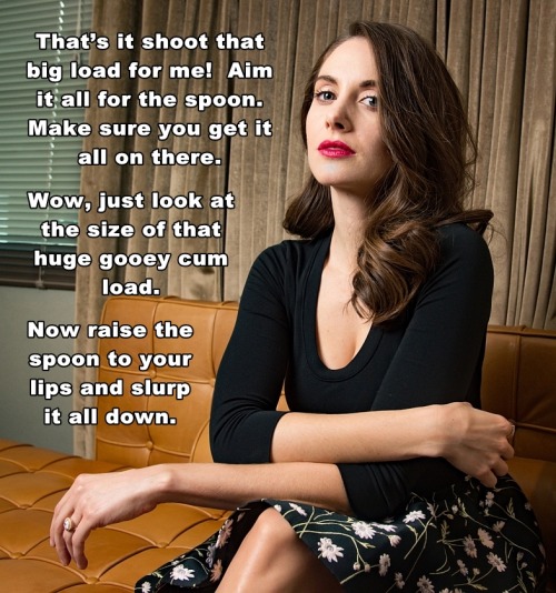 Can you do Alison Brie cum eating femdom?