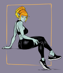 xizrax:sketch commission of Midna in fitness clothing < |D’‘‘‘