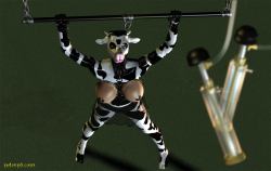 petgirltrainer:  Art imitates life. Petra, the real human cow.