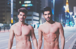 nakeddamienboy:  Brazilian Gay Couple Strips Naked To Protest