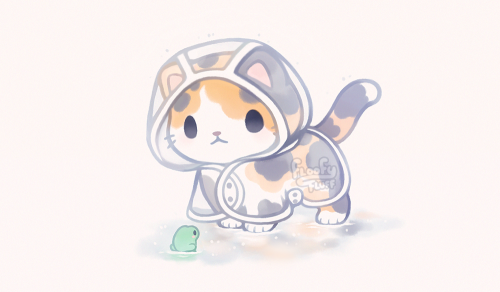 fluffysheeps:Thinking about raincoat cat ☔  