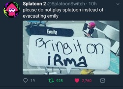 likethemusiq:Everyone splat at Irma