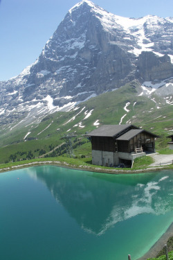 nnou:  The Eiger North Face and refelection, Kleine Scheidegg,