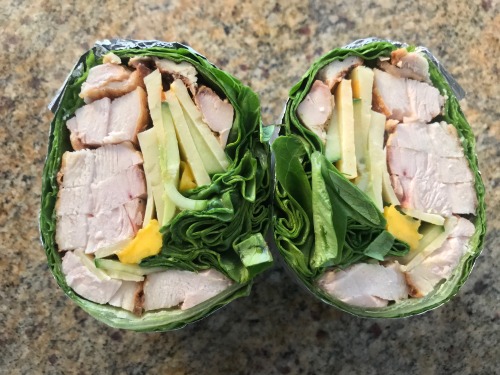 cookingwithleftovers:  Romaine Chicken WrapBecause I have basically