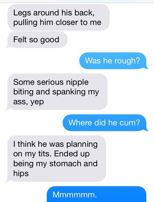 oregoncuckold:  Texts from my hotwife about her date last night.  Oregoncuckold 