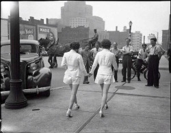    In 1937 two women caused a car accident by wearing shorts