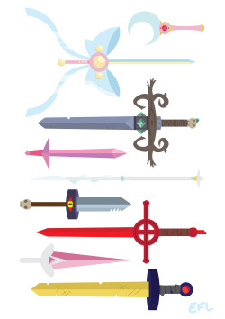 emmaflouis:  Some weapons from some cartoons I enjoy, mostly