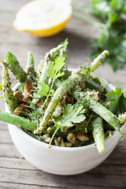 beautifulfoodisamust:  Green Bean Salad With Herb-Tahini Dressing