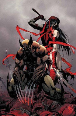 comicbookartwork:  Wolverine and Elektra by Joe Madureira