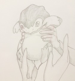 frothytherabidcat:  Quick sketch because baby krogans. My fave