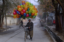 nubbsgalore:once outlawed by the taliban, balloons are now a
