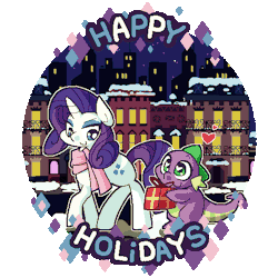 spike-in-weirdworld:  Happy Holidays with Rarity and Spike ♡♥