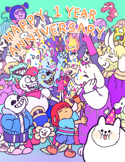 lefrenchyfrench:  HAPPY ONE YEAR ANNIVERSARY UNDERTALE!  Keep