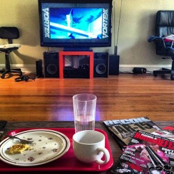 B'fast smashed! Watching Vortex(boring) and getting my gun knowledge